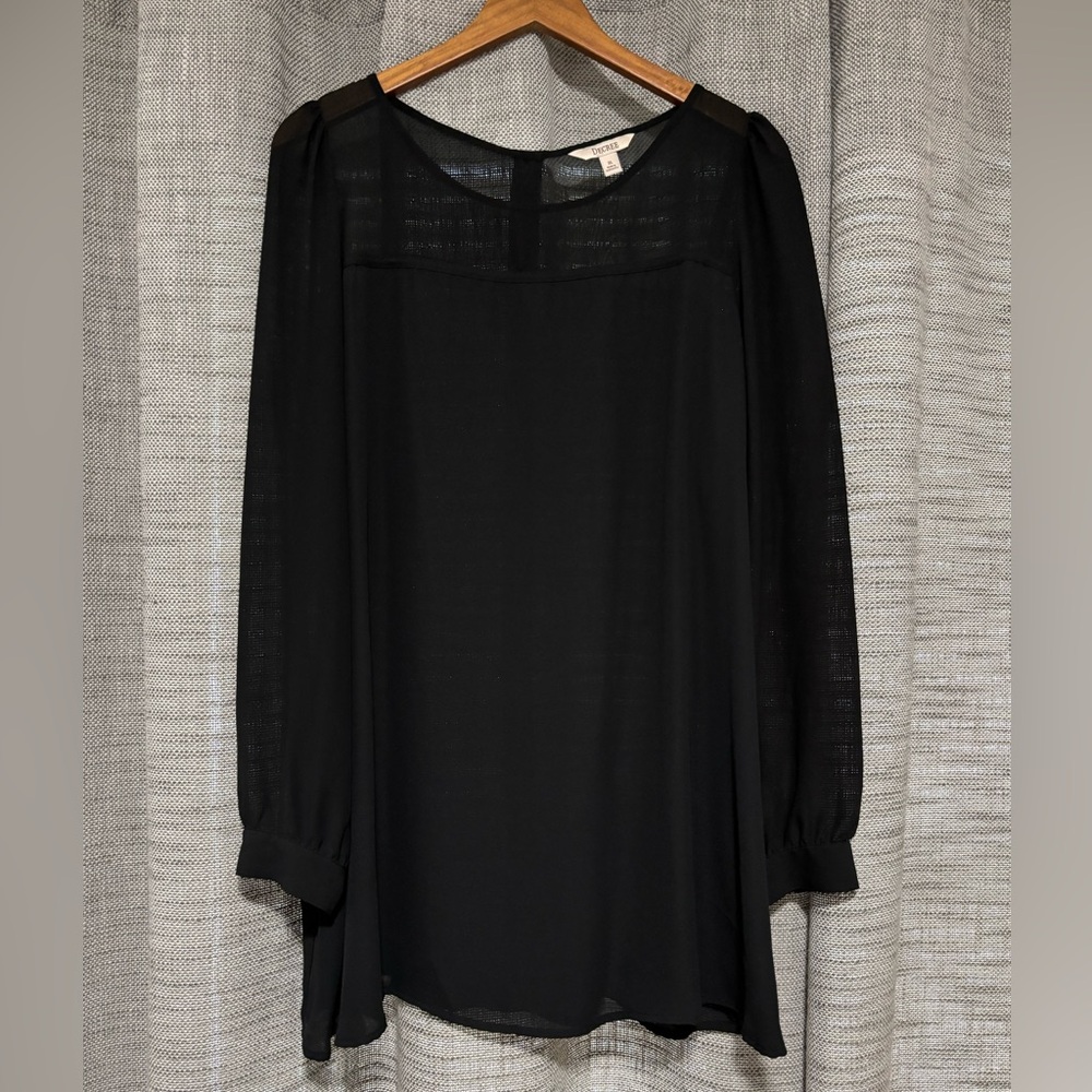 Decree Black Sheer Women's Blouse